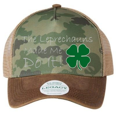 The Leprechauns Made Me Do It Funny Irish Legacy Tie Dye Trucker Hat