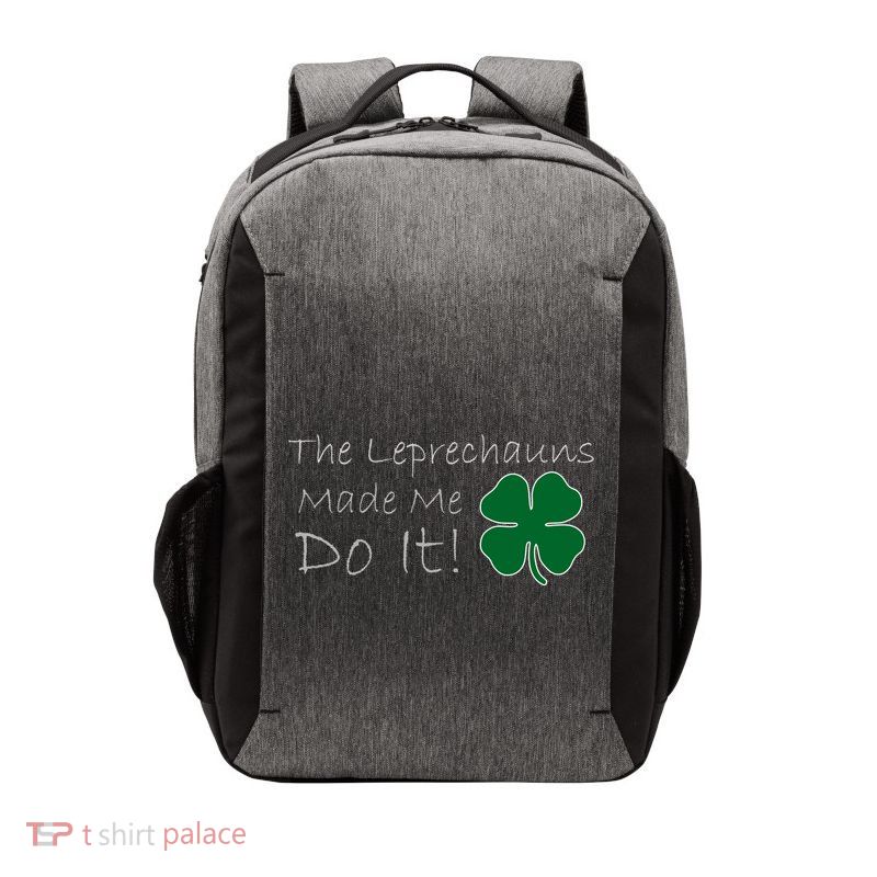The Leprechauns Made Me Do It Funny Irish Vector Backpack