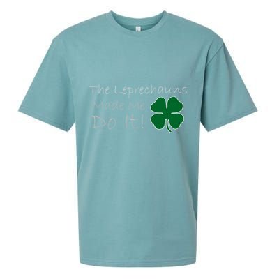 The Leprechauns Made Me Do It Funny Irish Sueded Cloud Jersey T-Shirt