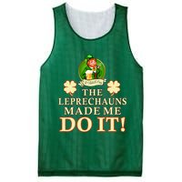 The Leprechauns Made Me Do It Funny Irish St Patrick's Day Mesh Reversible Basketball Jersey Tank