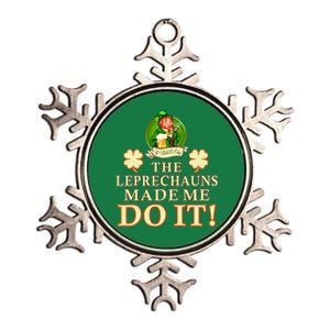 The Leprechauns Made Me Do It Funny Irish St Patrick's Day Metallic Star Ornament