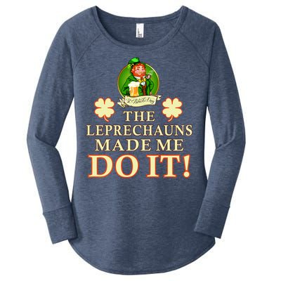 The Leprechauns Made Me Do It Funny Irish St Patrick's Day Women's Perfect Tri Tunic Long Sleeve Shirt