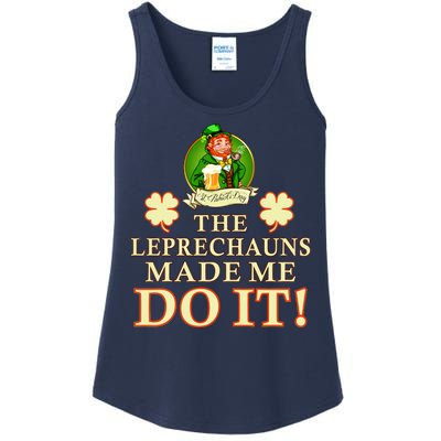 The Leprechauns Made Me Do It Funny Irish St Patrick's Day Ladies Essential Tank