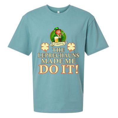 The Leprechauns Made Me Do It Funny Irish St Patrick's Day Sueded Cloud Jersey T-Shirt
