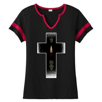 The light of the world Ladies Halftime Notch Neck Tee