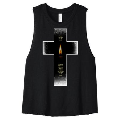 The light of the world Women's Racerback Cropped Tank