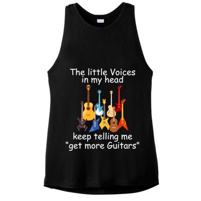 The Little Voices In My Head Say Get More Guitars Ladies PosiCharge Tri-Blend Wicking Tank