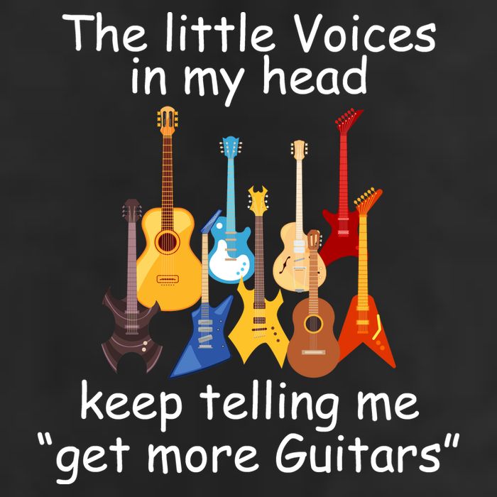 The Little Voices In My Head Say Get More Guitars Cool Comfort Performance Bucket Hat