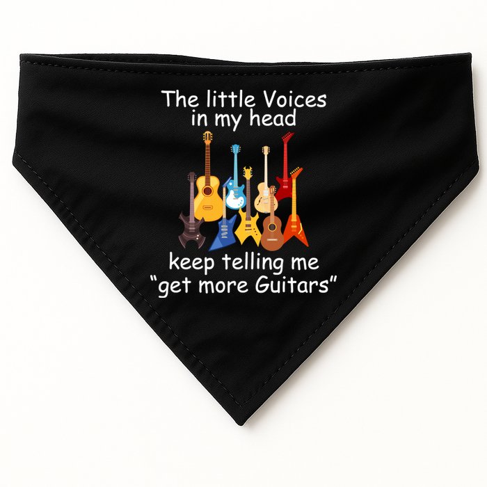 The Little Voices In My Head Say Get More Guitars USA-Made Doggie Bandana