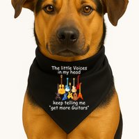 The Little Voices In My Head Say Get More Guitars USA-Made Doggie Bandana