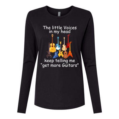 The Little Voices In My Head Say Get More Guitars Womens Cotton Relaxed Long Sleeve T-Shirt