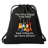 The Little Voices In My Head Say Get More Guitars Drawstring Bag