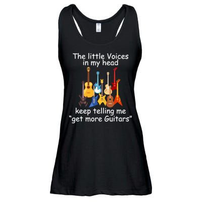 The Little Voices In My Head Say Get More Guitars Ladies Essential Flowy Tank