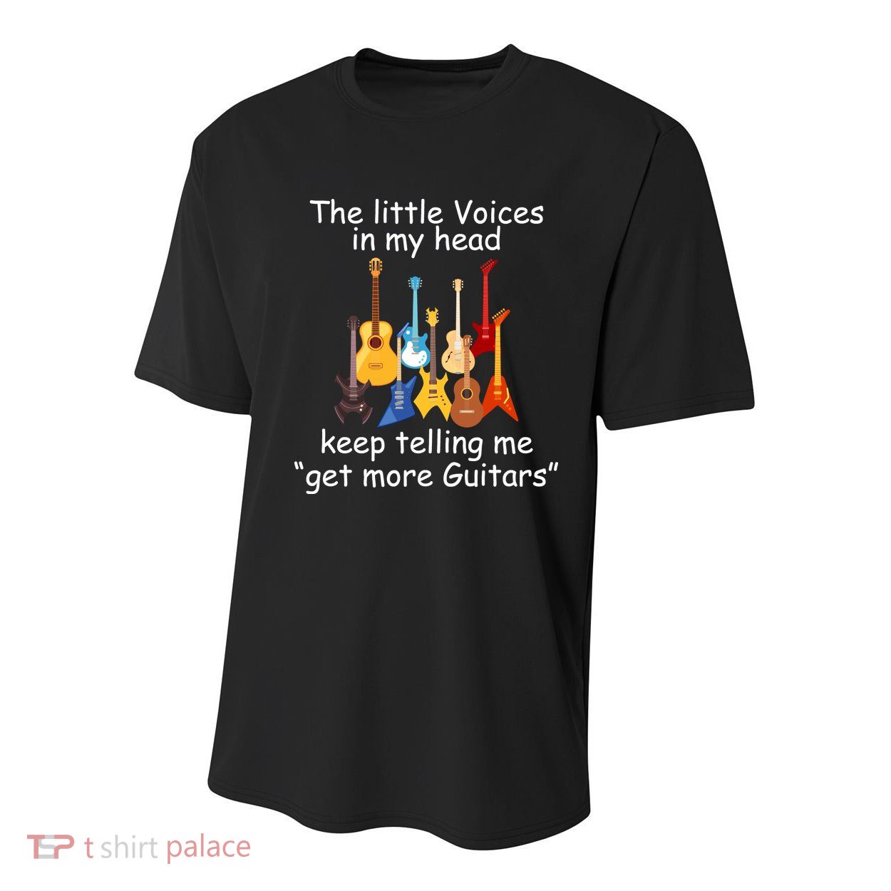 The Little Voices In My Head Say Get More Guitars Youth Performance Sprint T-Shirt