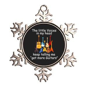 The Little Voices In My Head Say Get More Guitars Metallic Star Ornament