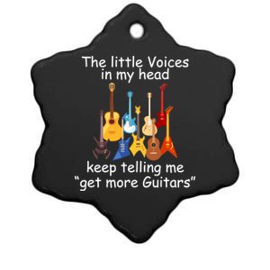 The Little Voices In My Head Say Get More Guitars Ceramic Star Ornament