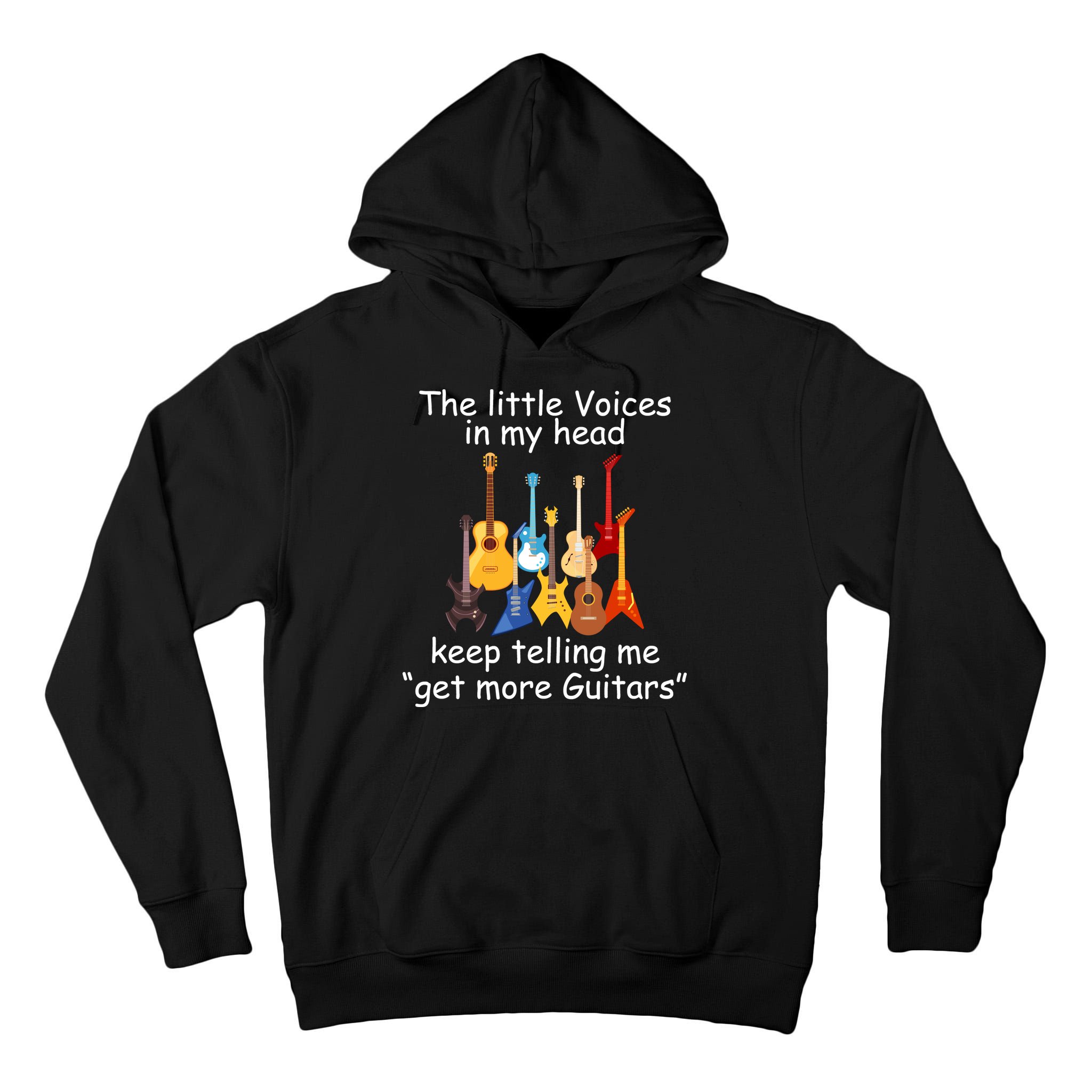 The Little Voices In My Head Say Get More Guitars Tall Hoodie
