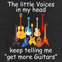 The Little Voices In My Head Say Get More Guitars Golf Towel