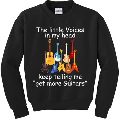 The Little Voices In My Head Say Get More Guitars Kids Sweatshirt