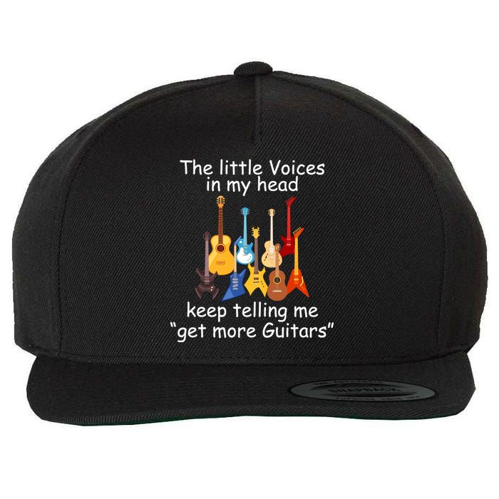 The Little Voices In My Head Say Get More Guitars Wool Snapback Cap