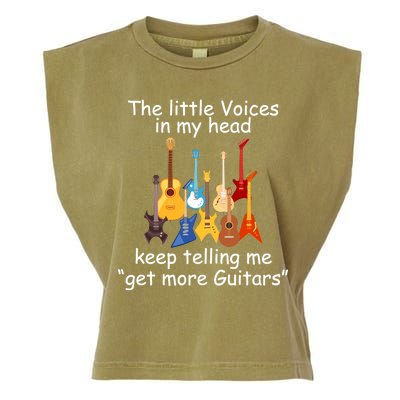 The Little Voices In My Head Say Get More Guitars Garment-Dyed Women's Muscle Tee