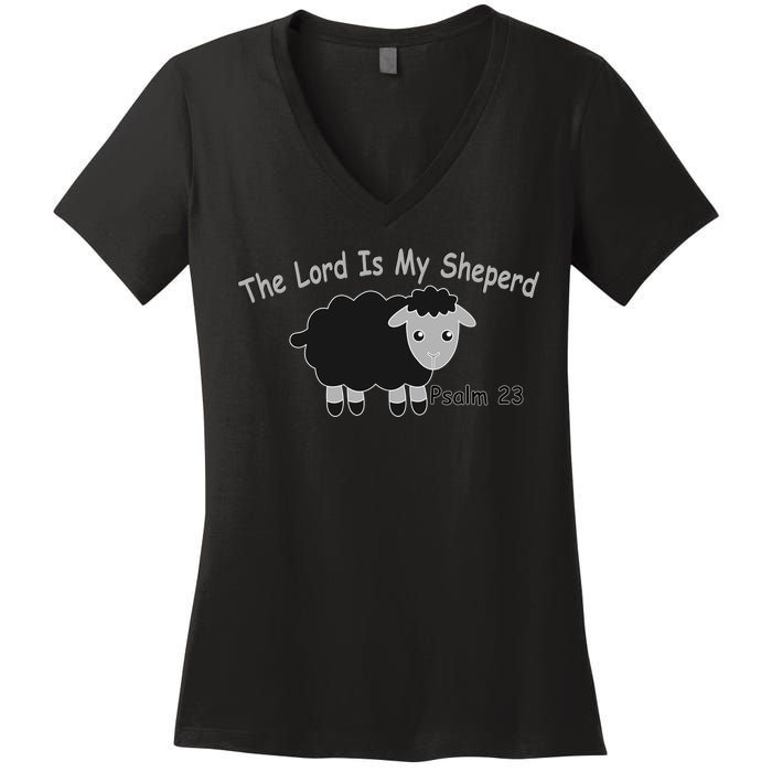 The Lord Is My Shepherd Women's V-Neck T-Shirt