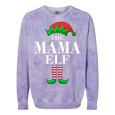 The Mama Elf Family Matching Christmas Colorblast Crewneck Sweatshirt