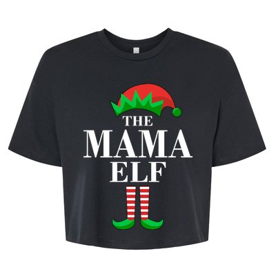 The Mama Elf Family Matching Christmas Bella+Canvas Jersey Crop Tee