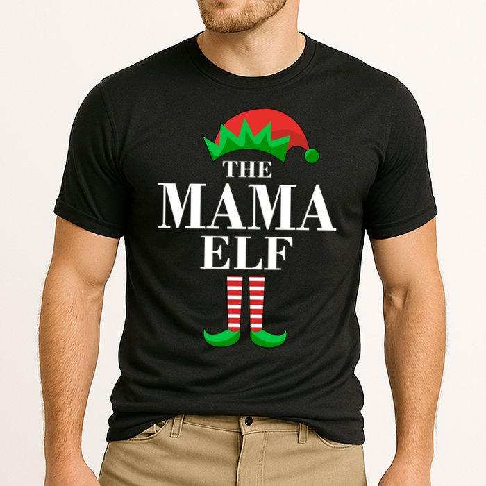 The Mama Elf Family Matching Christmas Cooling Performance Crew T-Shirt