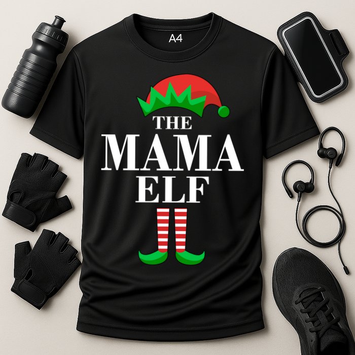 The Mama Elf Family Matching Christmas Cooling Performance Crew T-Shirt