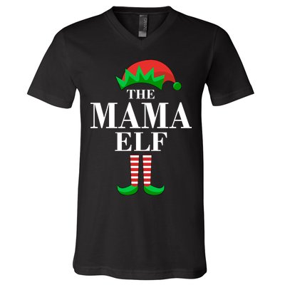 The Mama Elf Family Matching Christmas V-Neck T-Shirt