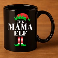 The Mama Elf Family Matching Christmas 11oz C Handle Ceramic Mug