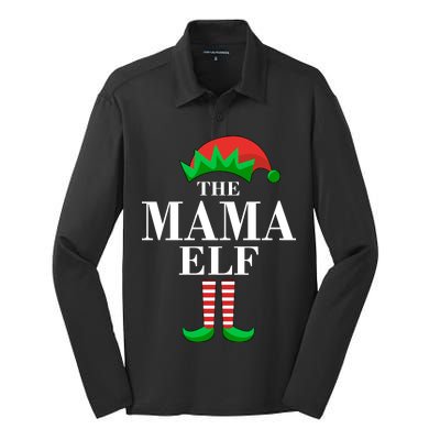 The Mama Elf Family Matching Christmas Silk Touch Performance Long Sleeve Polo