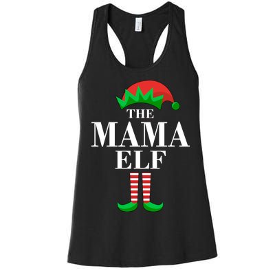 The Mama Elf Family Matching Christmas Women's Racerback Tank