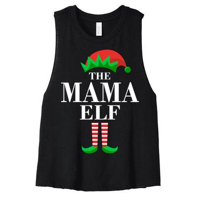 The Mama Elf Family Matching Christmas Women's Racerback Cropped Tank