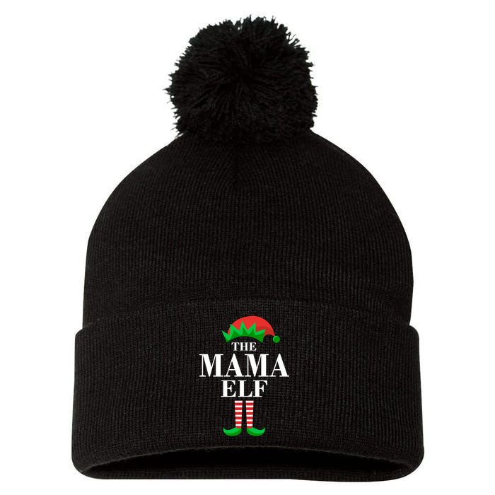 The Mama Elf Family Matching Christmas Pom Pom 12in Knit Beanie