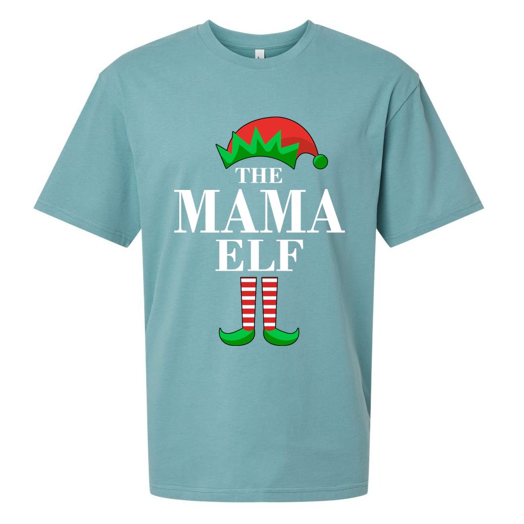 The Mama Elf Family Matching Christmas Sueded Cloud Jersey T-Shirt