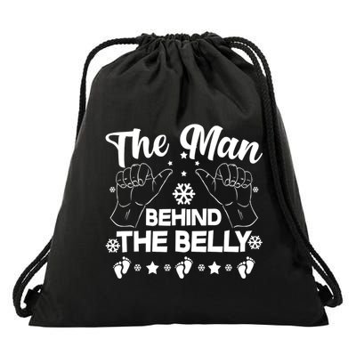 The Man Behind The Belly New Dad Drawstring Bag