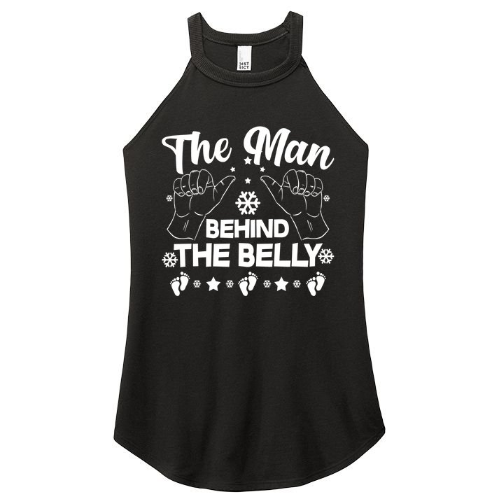 The Man Behind The Belly New Dad Women's Perfect Tri Rocker Tank