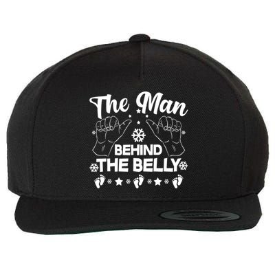 The Man Behind The Belly New Dad Wool Snapback Cap