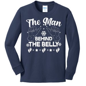 The Man Behind The Belly New Dad Kids Long Sleeve Shirt