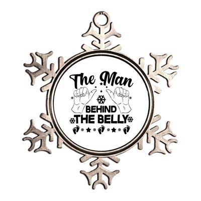 The Man Behind The Belly New Dad Metallic Star Ornament