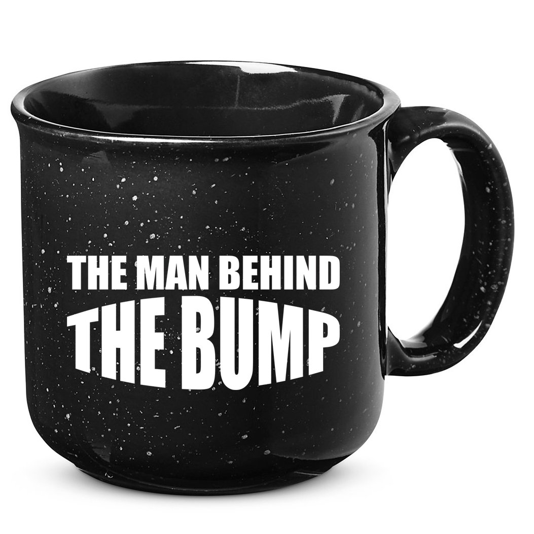 The Man Behind the Bump Pregnant Wife Daddy 15oz Campfire Ceramic Mug