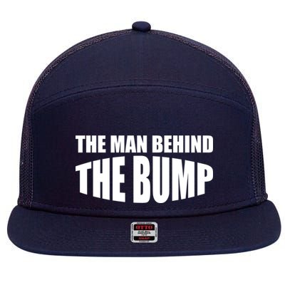 The Man Behind the Bump Pregnant Wife Daddy 7 Panel Mesh Trucker Snapback Hat