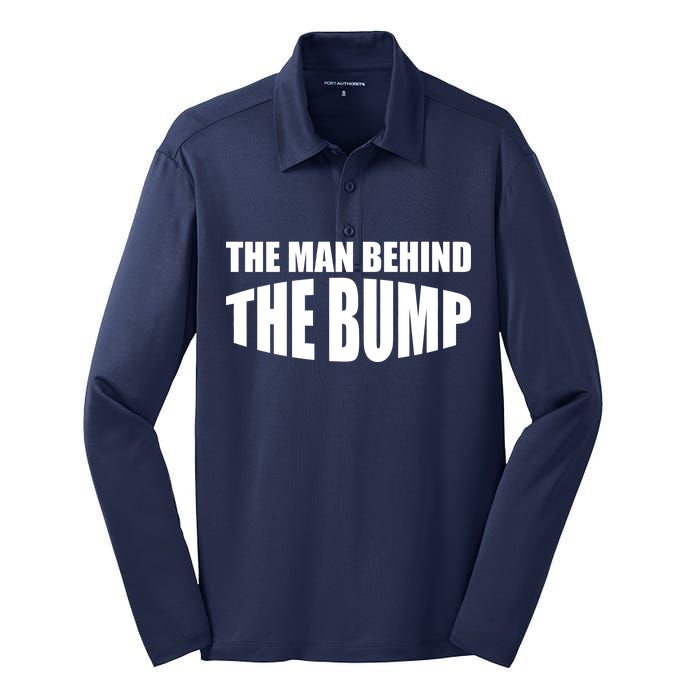 The Man Behind the Bump Pregnant Wife Daddy Silk Touch Performance Long Sleeve Polo