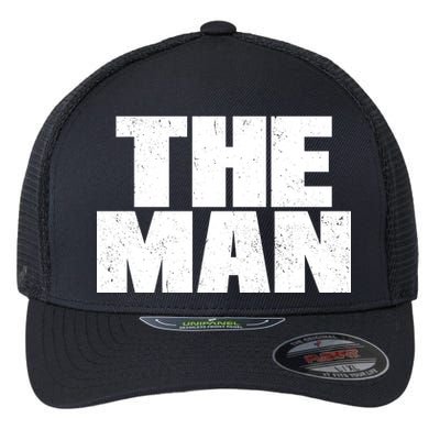 The Man Distressed Logo Flexfit Unipanel Trucker Cap