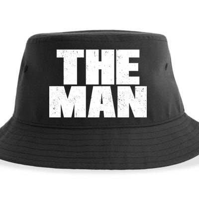 The Man Distressed Logo Sustainable Bucket Hat