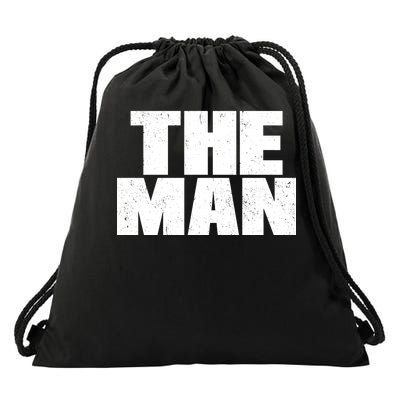 The Man Distressed Logo Drawstring Bag