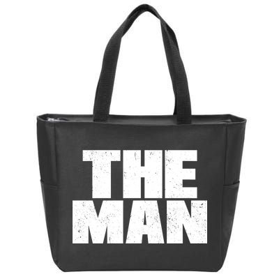 The Man Distressed Logo Zip Tote Bag