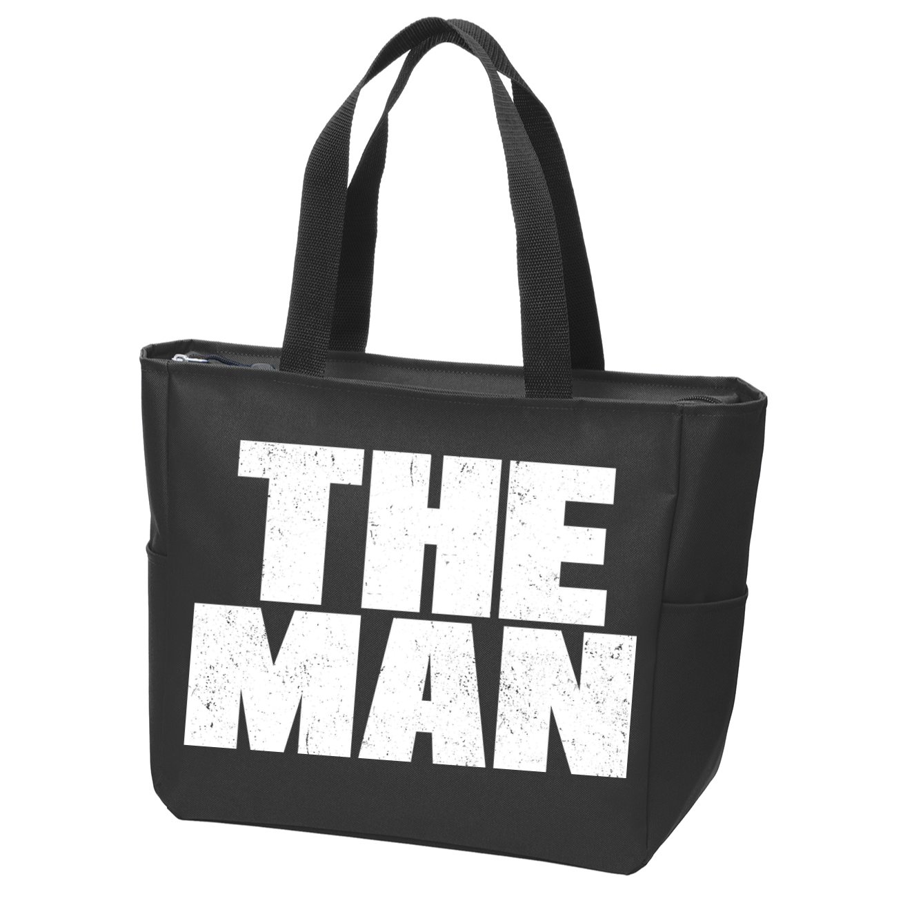 The Man Distressed Logo Zip Tote Bag